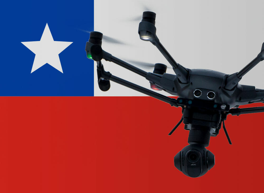 Flying drones in Chile