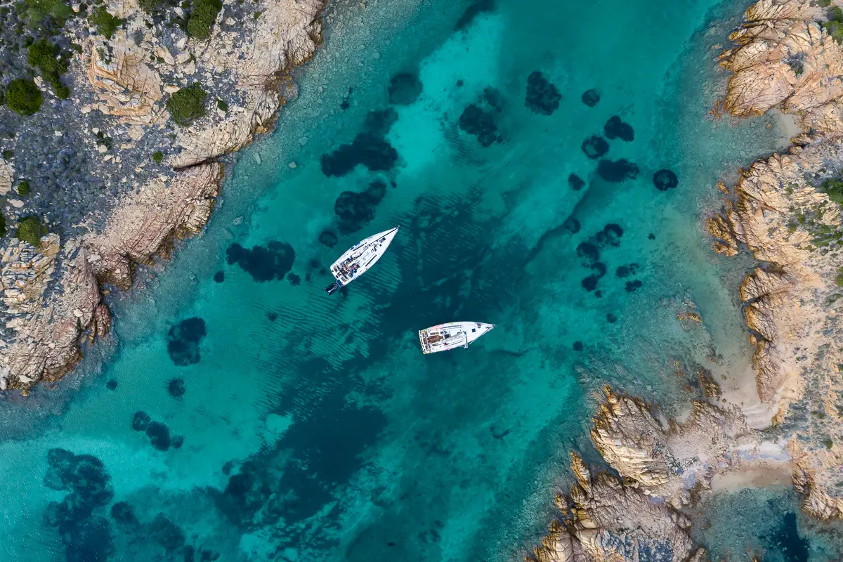 In Italy, you can capture fantastic drone footage of the rocky coastlines and turquoise-blue waters.